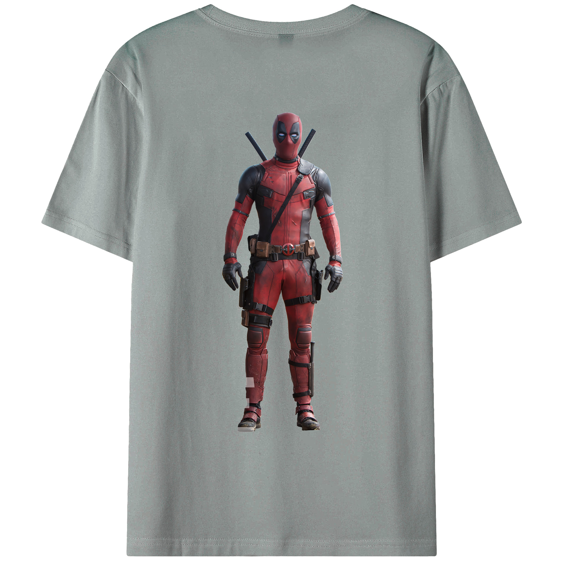（画像用） Deadpool デッドプール 綿100％ メンズ半袖Tシャツ（バックプリント） 通気性